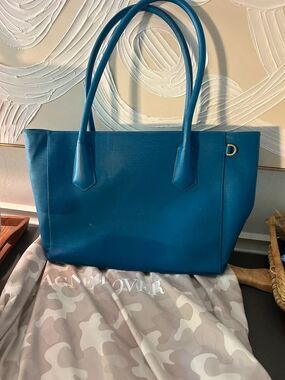 Dagne Dover teal lab top bag work tote